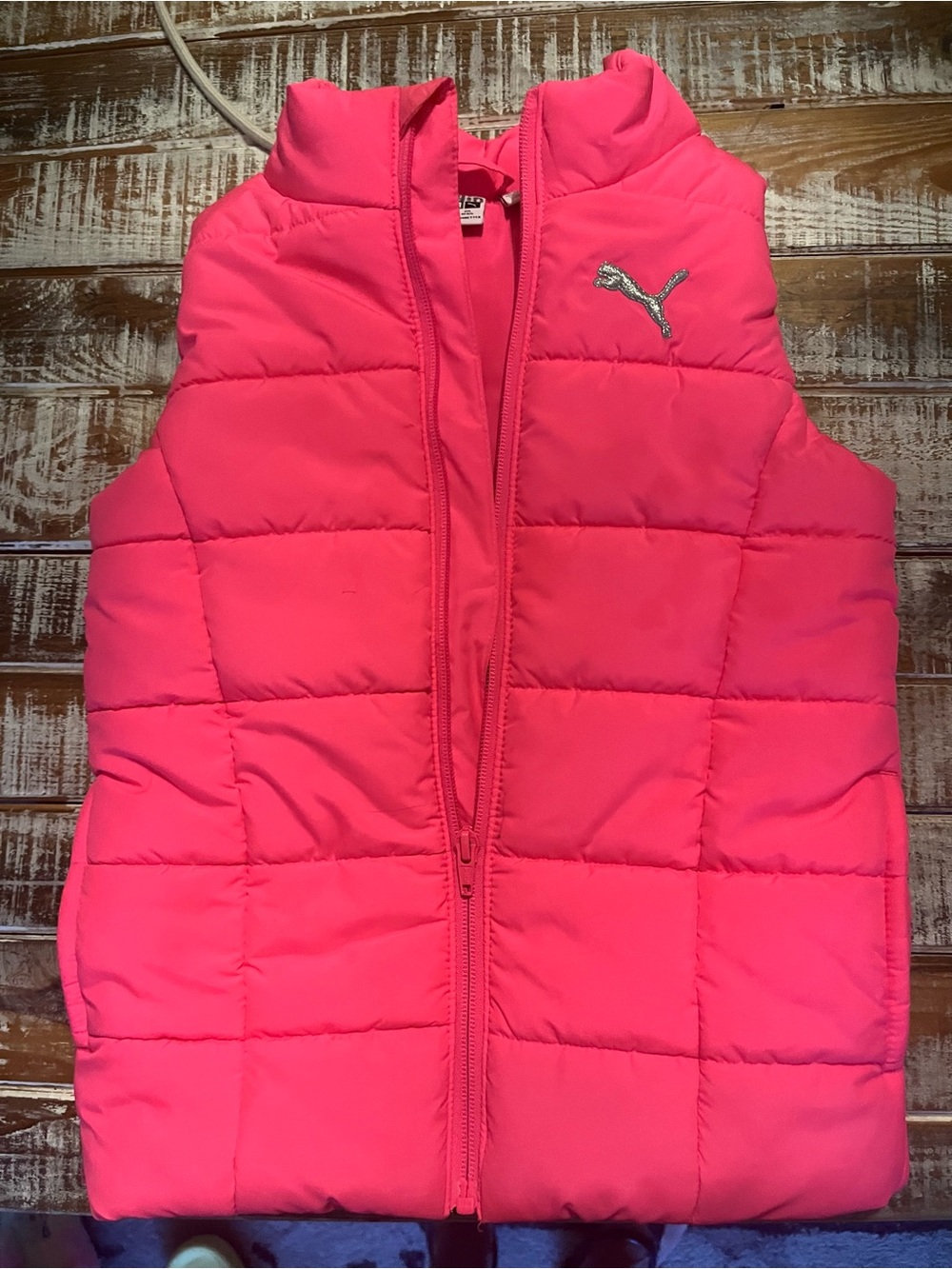 Puma Hot Pink Quilted Girls' Puffer Vest